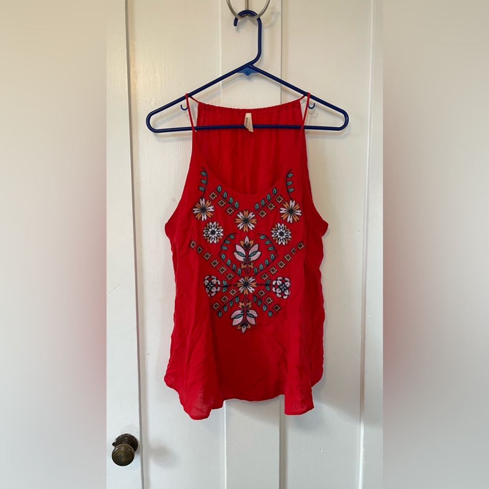 Roper Red Floral Tank Top